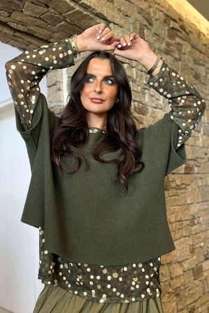 Bobby Mesh Layering Top Terrazzo Spot Khaki